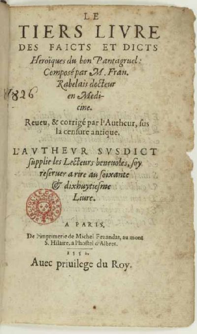 Az 1552-es kiadás címoldala
